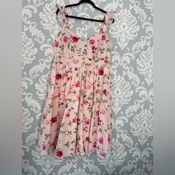 Torrid Retro Chic Flutter Sleeve Poplin Midi Dress - Picture 2 of 9